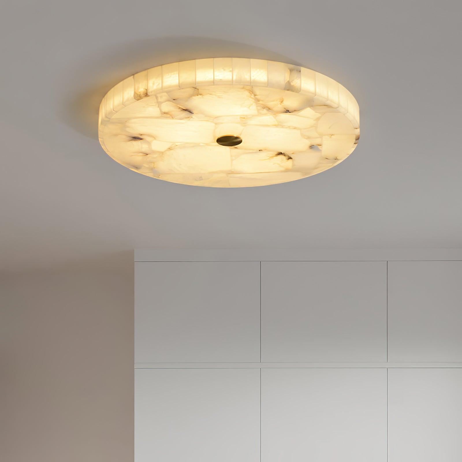 Circular Alabaster Ceiling Pendant Lighting Lobby