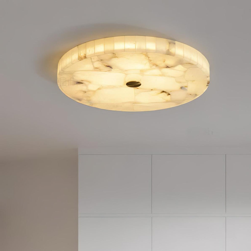 Circular Alabaster Ceiling Pendant Lighting Lobby