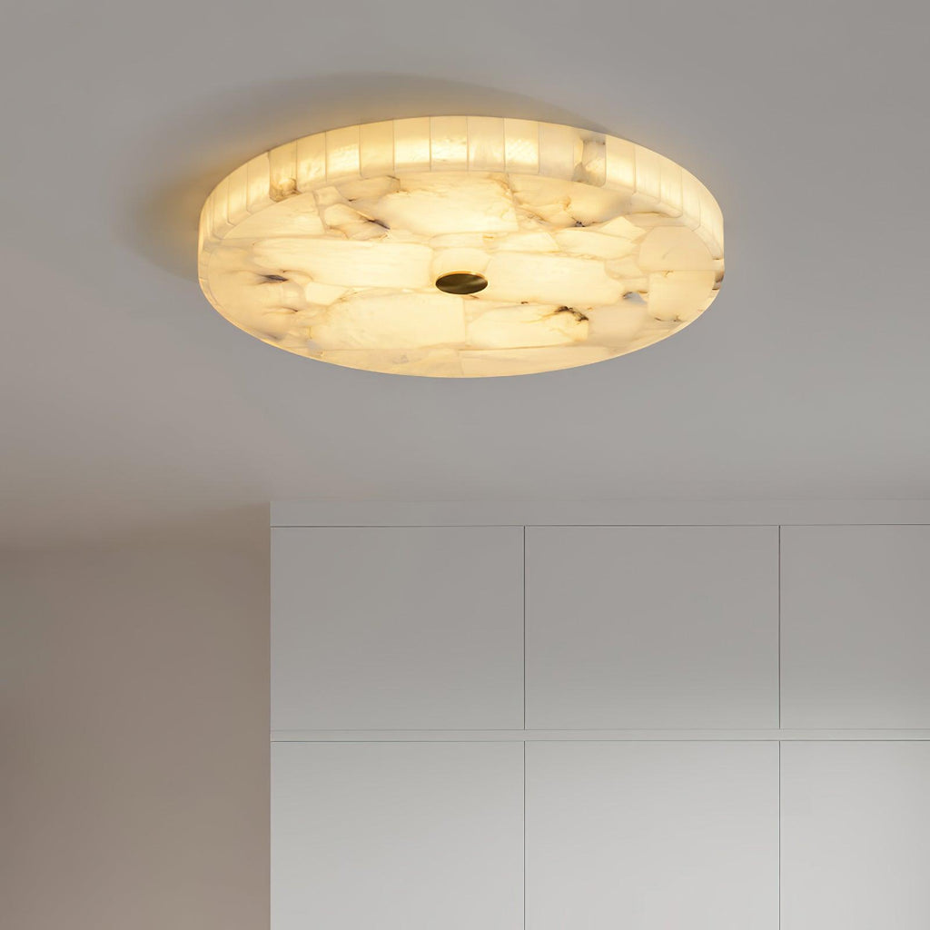 Circular Alabaster Ceiling Pendant Lighting Lobby