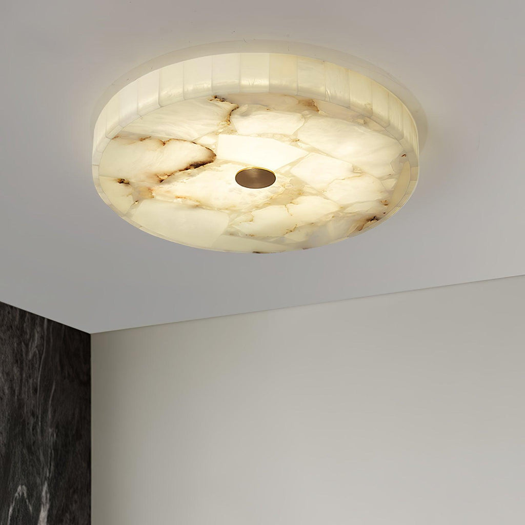 Circular Alabaster Ceiling Pendant Lighting Lobby