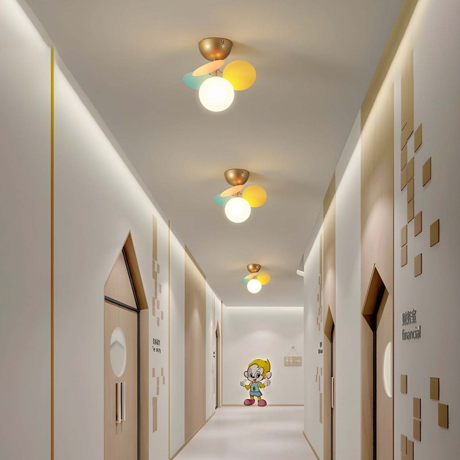 Circular Macaron Pendant Light Lighting Lobby