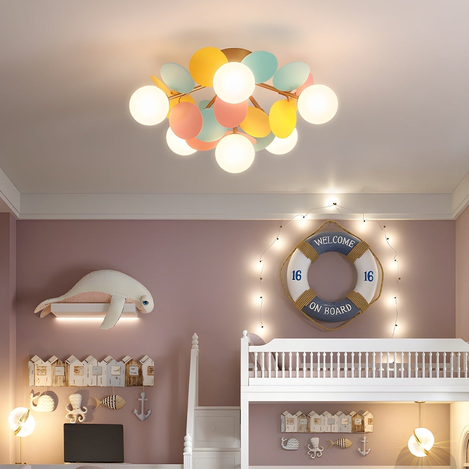 Circular Macaron Pendant Light Lighting Lobby