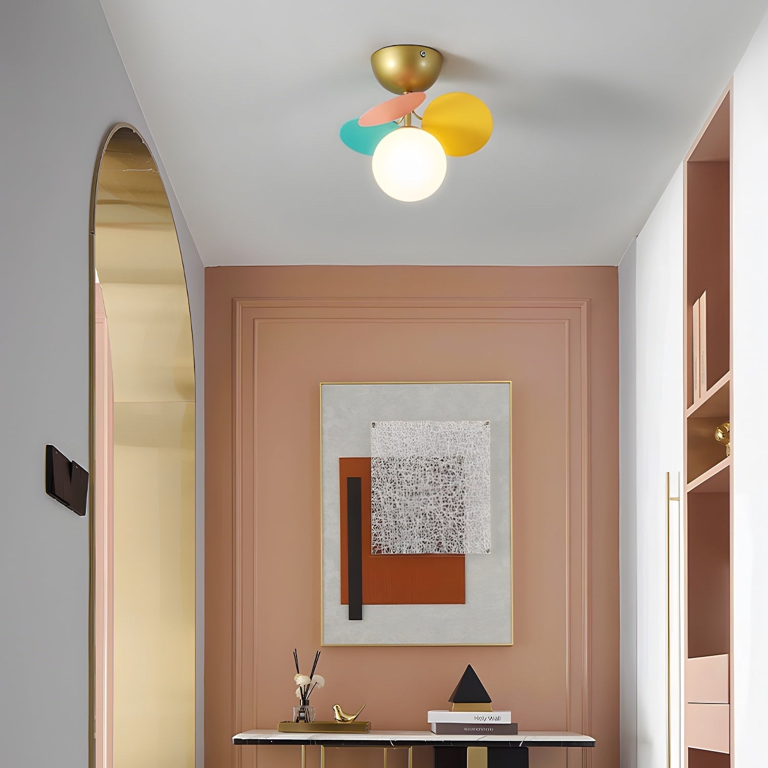 Circular Macaron Pendant Light Lighting Lobby