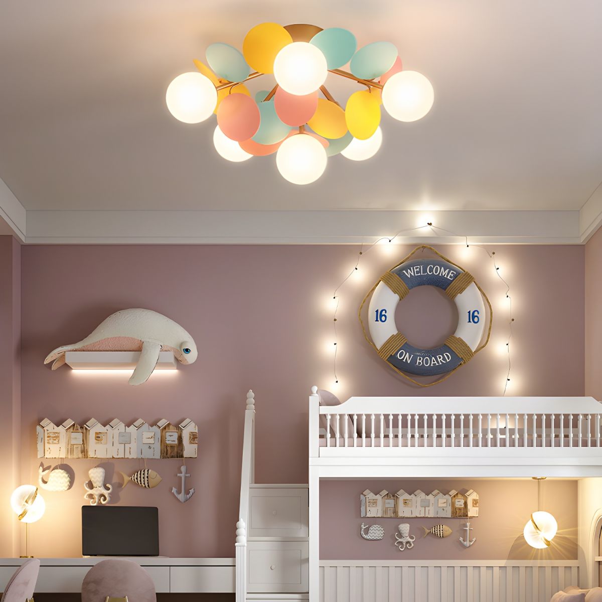 Circular Macaron Pendant Light Lighting Lobby
