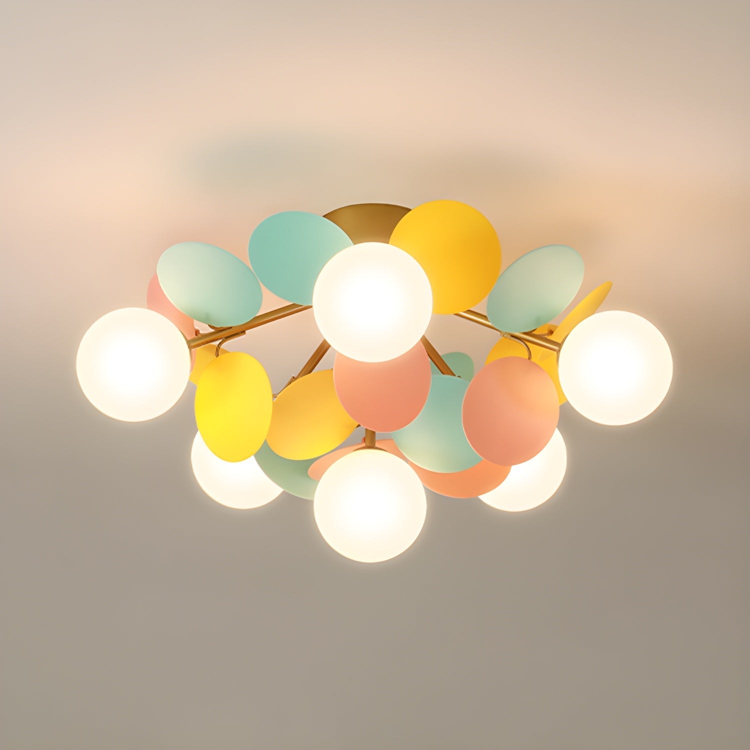 Circular Macaron Pendant Light Lighting Lobby