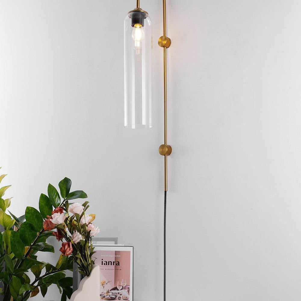 Contemporary Glass Plug-In Wall Sconce Lighting Lobby
