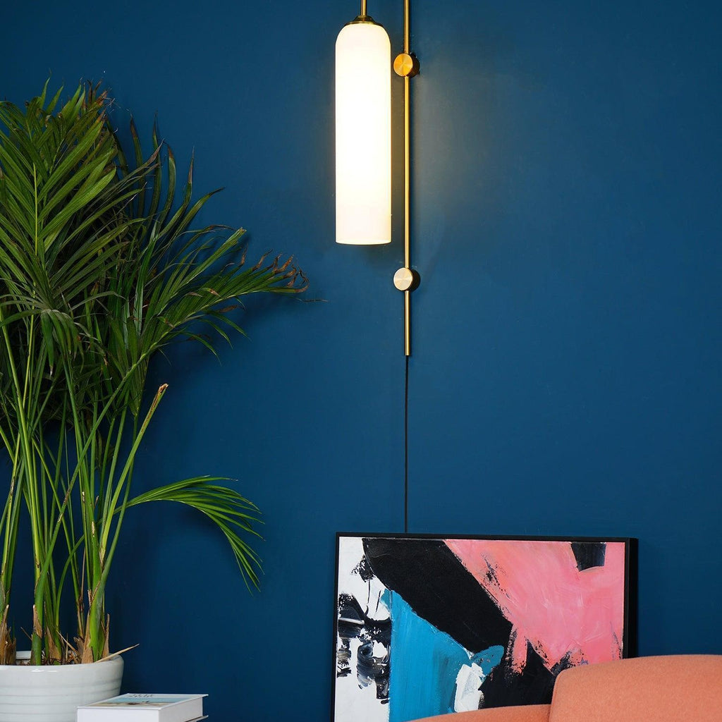 Contemporary Glass Plug-In Wall Sconce Lighting Lobby