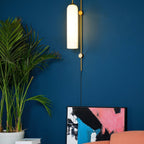 Contemporary Glass Plug-In Wall Sconce Lighting Lobby