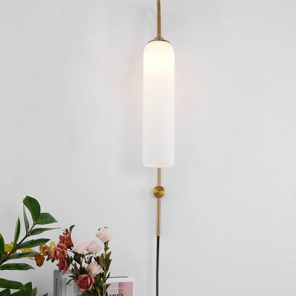 Contemporary Glass Plug-In Wall Sconce Lighting Lobby