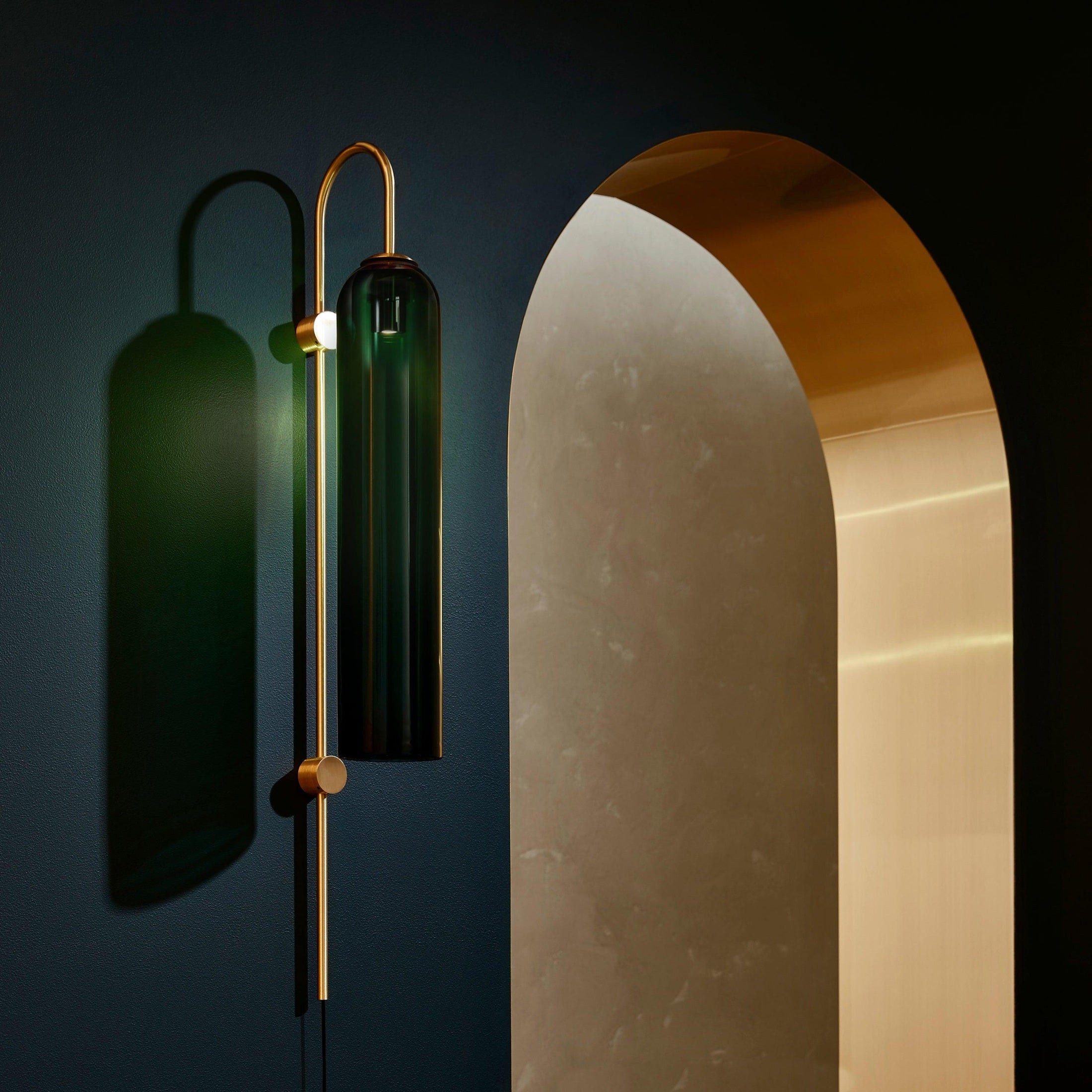 Contemporary Glass Plug-In Wall Sconce Lighting Lobby
