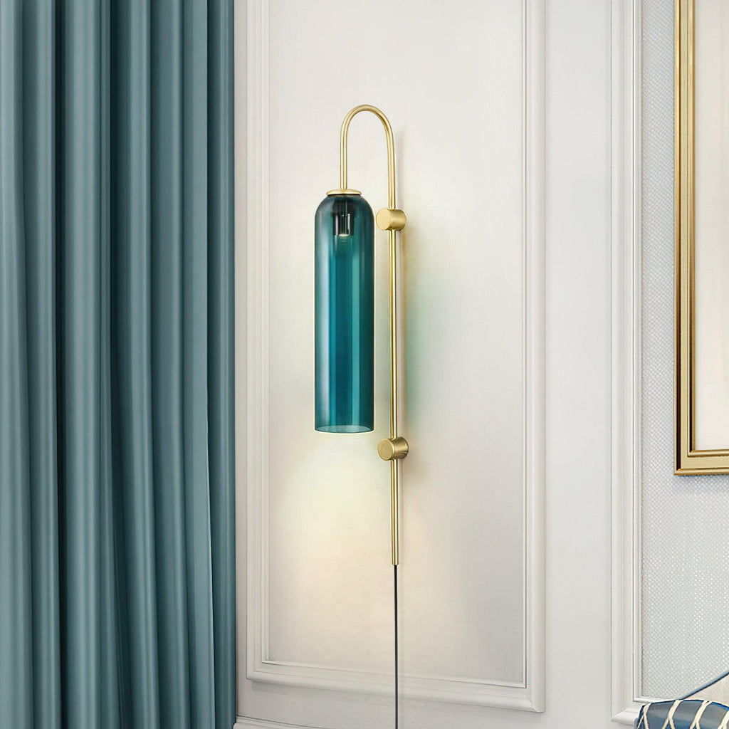 Contemporary Glass Plug-In Wall Sconce Lighting Lobby