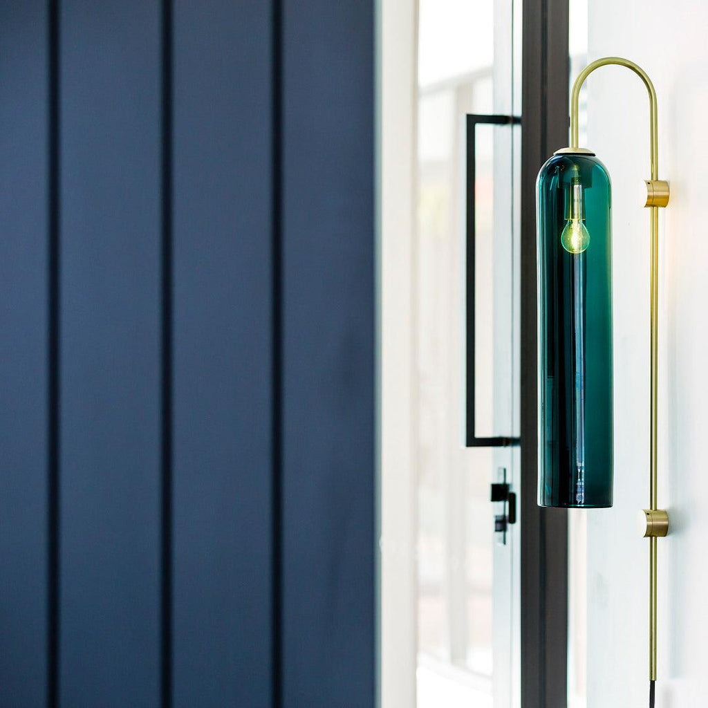 Contemporary Glass Plug-In Wall Sconce Lighting Lobby