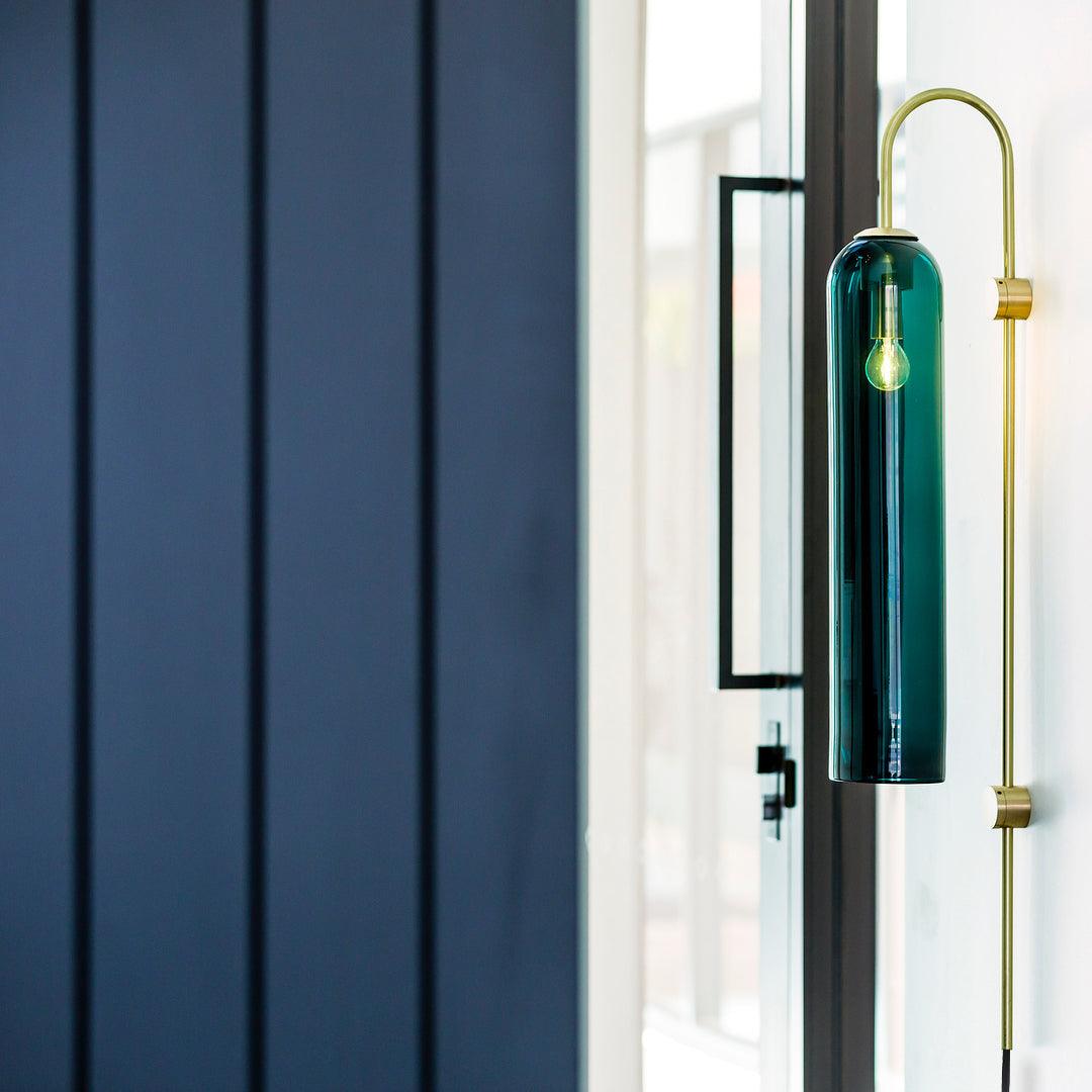 Contemporary Glass Plug-In Wall Sconce Lighting Lobby