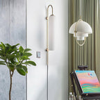 Contemporary Glass Plug-In Wall Sconce Lighting Lobby