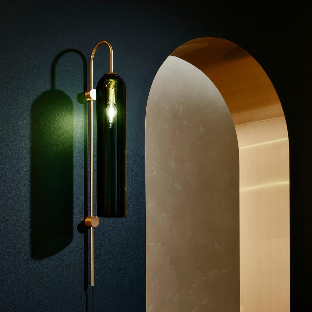 Contemporary Glass Plug-In Wall Sconce Lighting Lobby