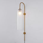 Contemporary Glass Plug-In Wall Sconce Lighting Lobby