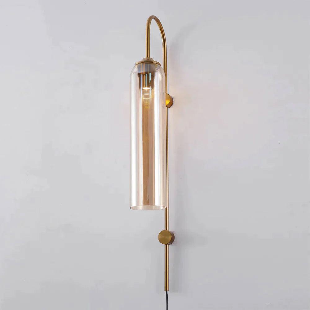 Contemporary Glass Plug-In Wall Sconce Lighting Lobby