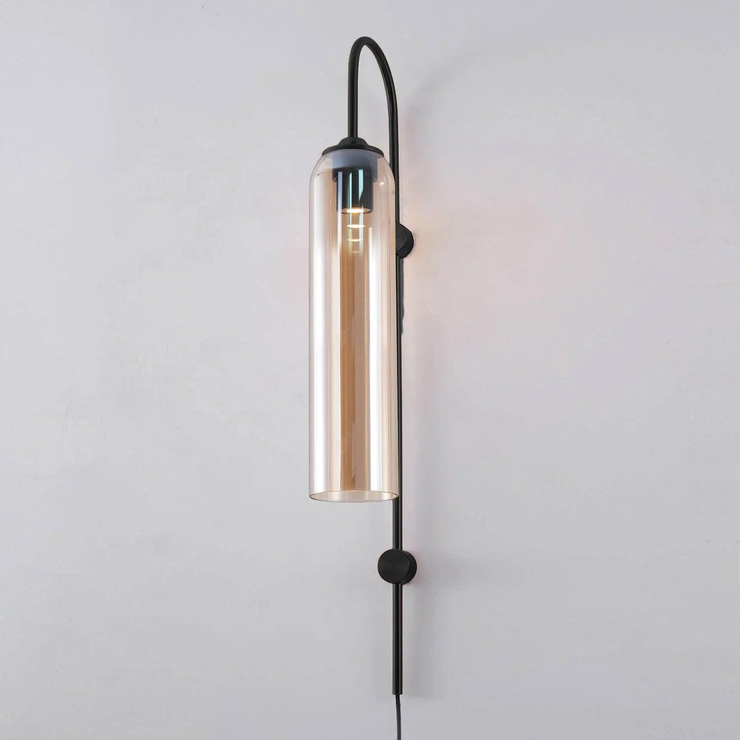 Contemporary Glass Plug-In Wall Sconce Lighting Lobby