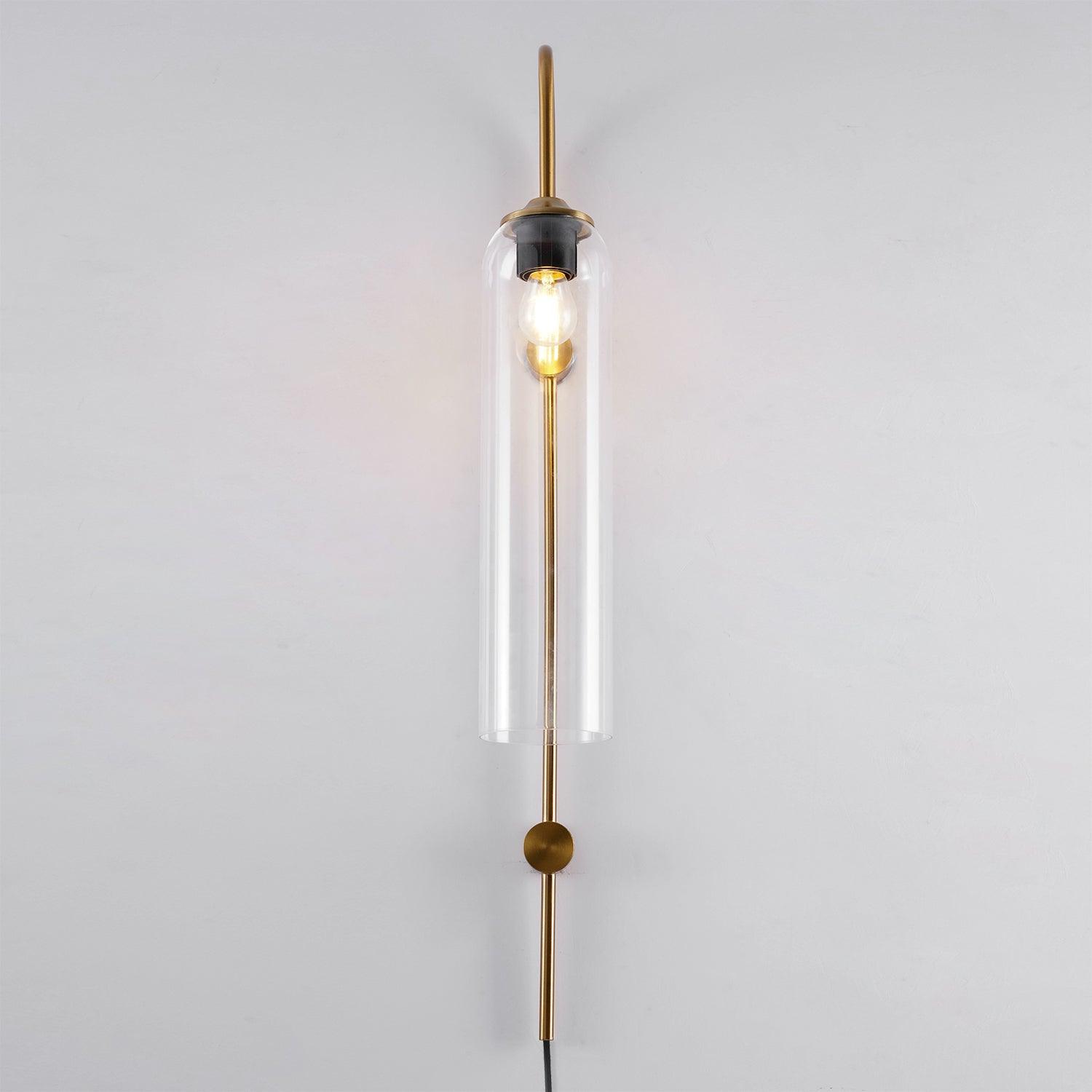 Contemporary Glass Plug-In Wall Sconce Lighting Lobby