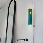 Contemporary Glass Plug-In Wall Sconce Lighting Lobby