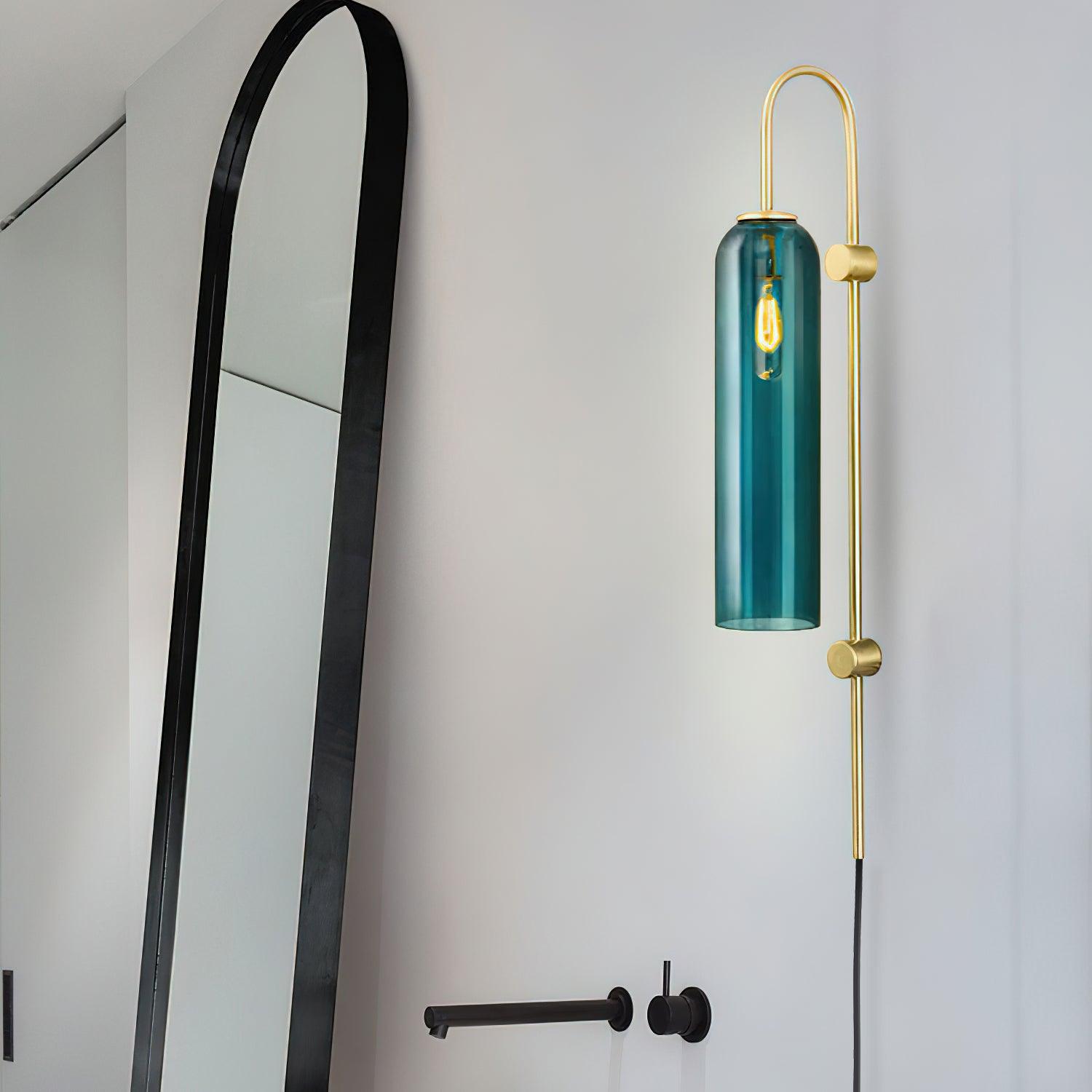 Contemporary Glass Plug-In Wall Sconce Lighting Lobby