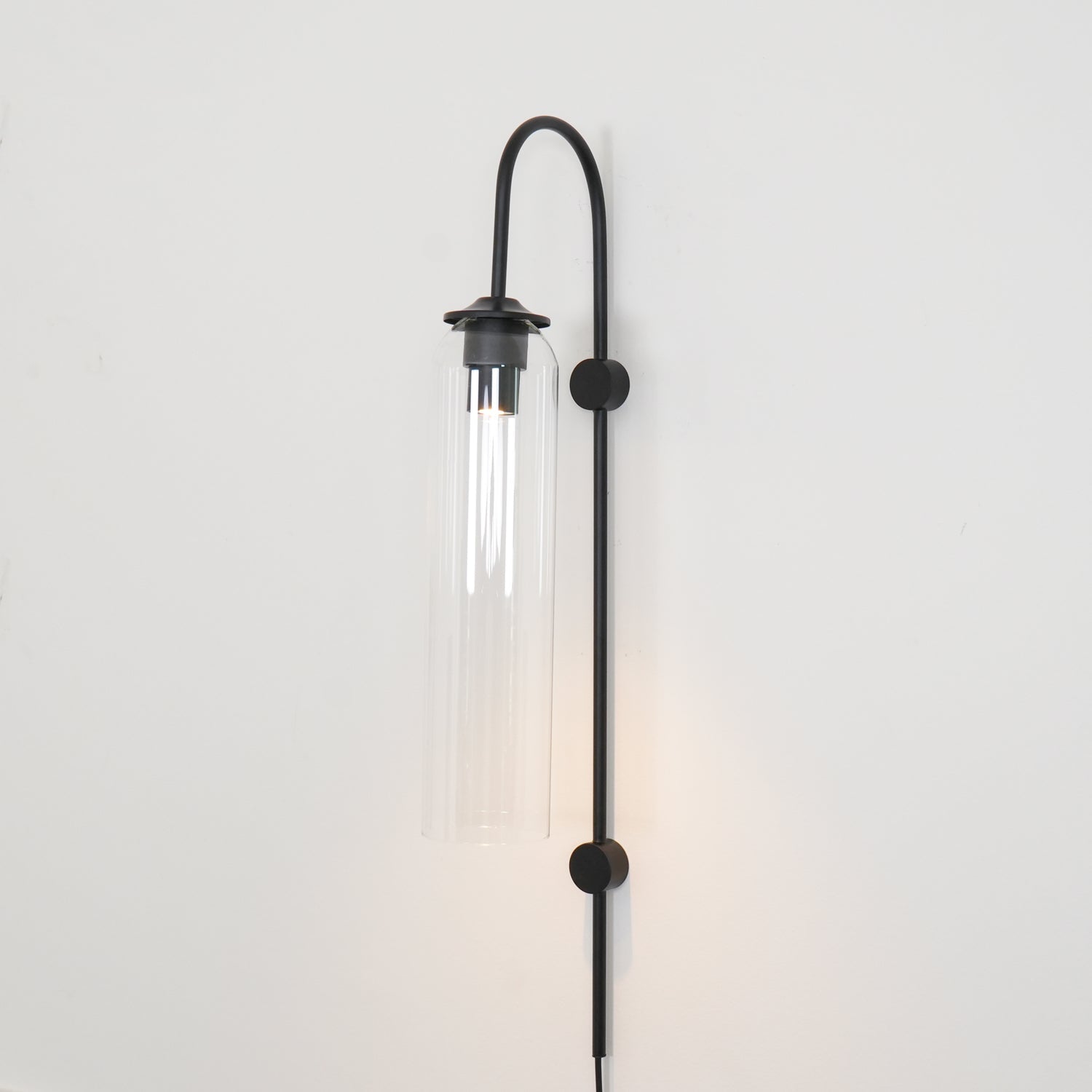 Contemporary Glass Plug-In Wall Sconce Lighting Lobby