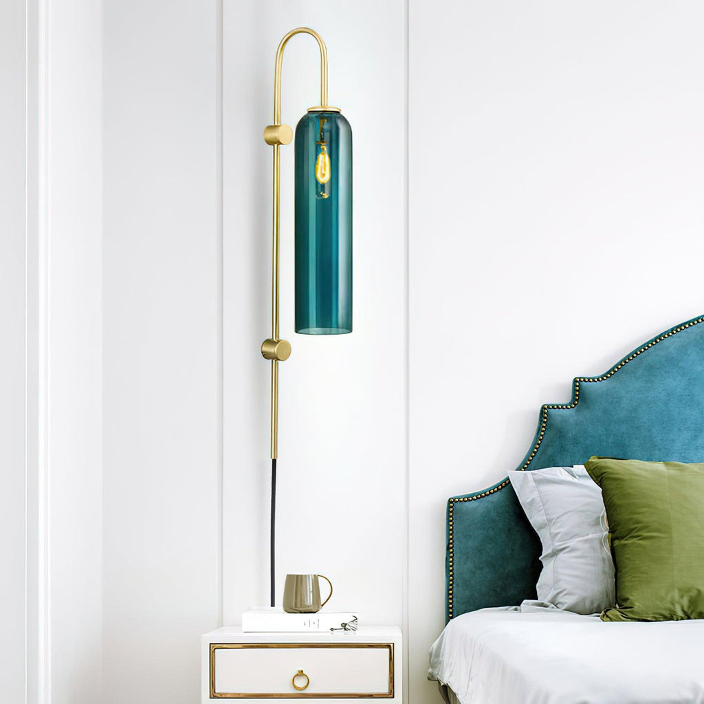 Contemporary Glass Plug-In Wall Sconce Lighting Lobby