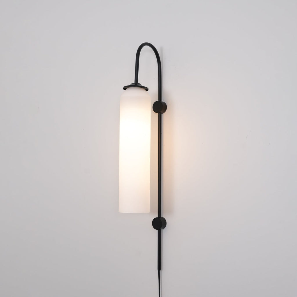 Contemporary Glass Plug-In Wall Sconce Lighting Lobby