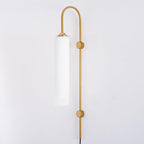 Contemporary Glass Plug-In Wall Sconce Lighting Lobby