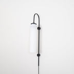Contemporary Glass Plug-In Wall Sconce Lighting Lobby