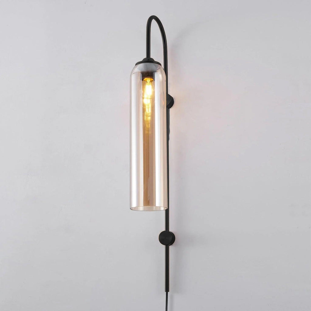 Contemporary Glass Plug-In Wall Sconce Lighting Lobby