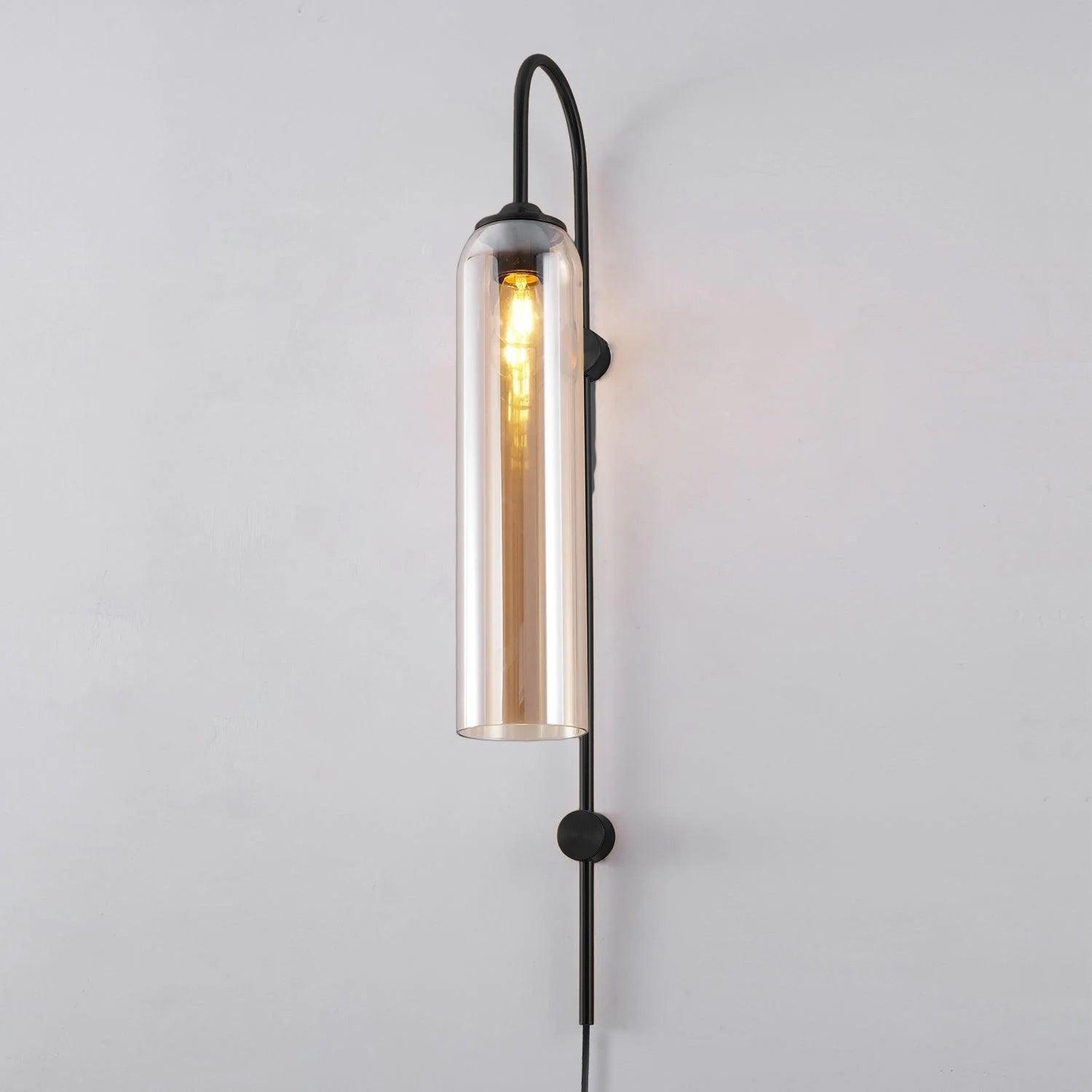 Contemporary Glass Plug-In Wall Sconce Lighting Lobby