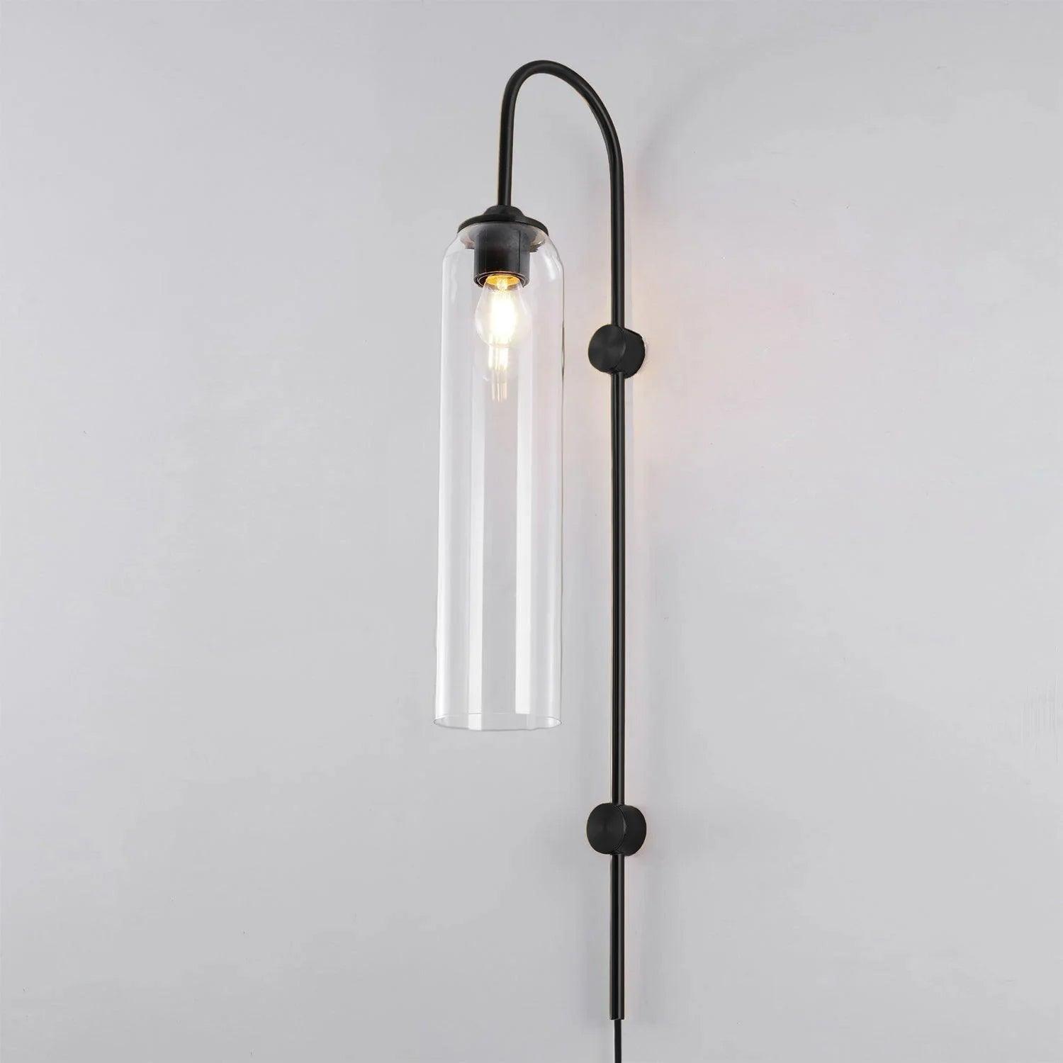Contemporary Glass Plug-In Wall Sconce Lighting Lobby