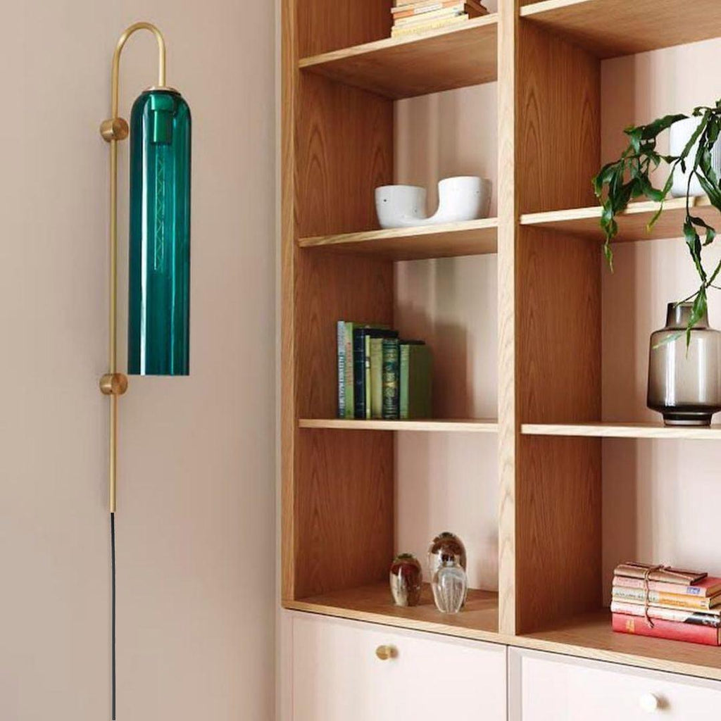Contemporary Glass Plug-In Wall Sconce Lighting Lobby