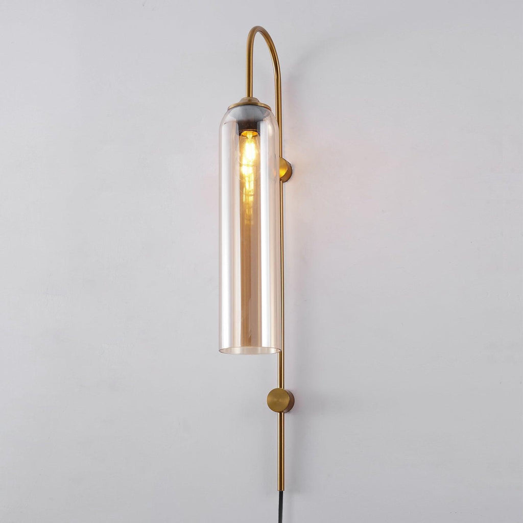 Contemporary Glass Plug-In Wall Sconce Lighting Lobby