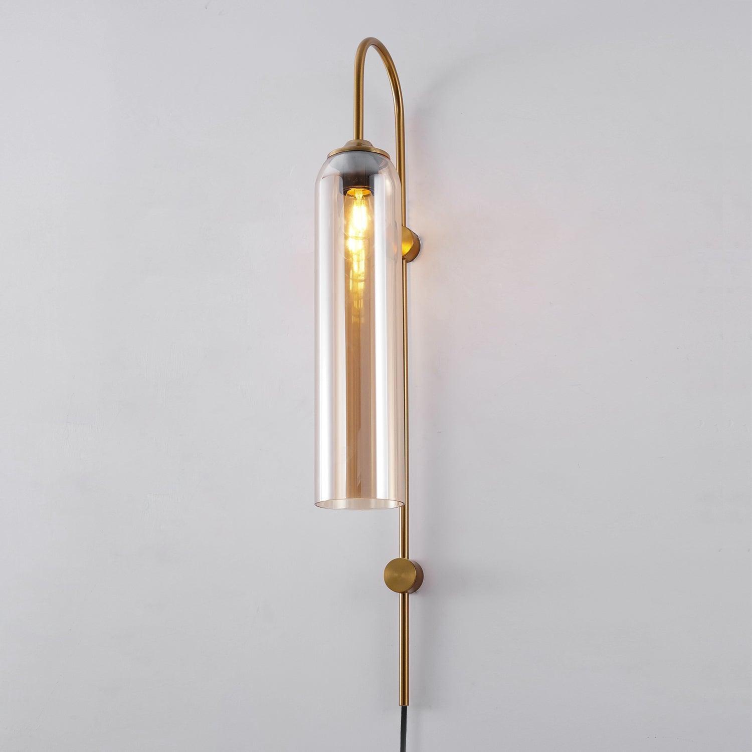 Contemporary Glass Plug-In Wall Sconce Lighting Lobby