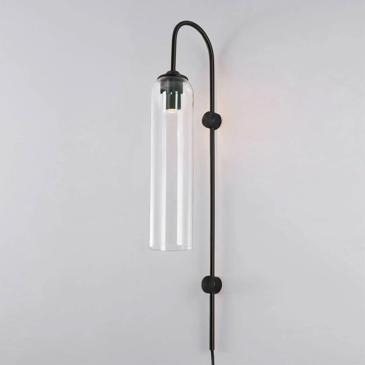 Contemporary Glass Plug-In Wall Sconce Lighting Lobby