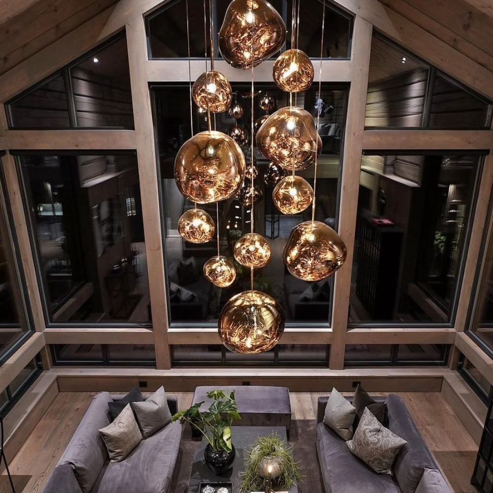 Contemporary Lava Ceiling Suspension Lighting Lobby
