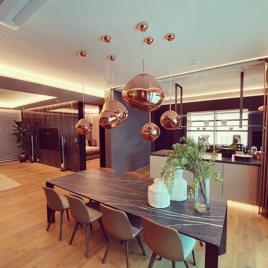 Contemporary Lava Ceiling Suspension Lighting Lobby