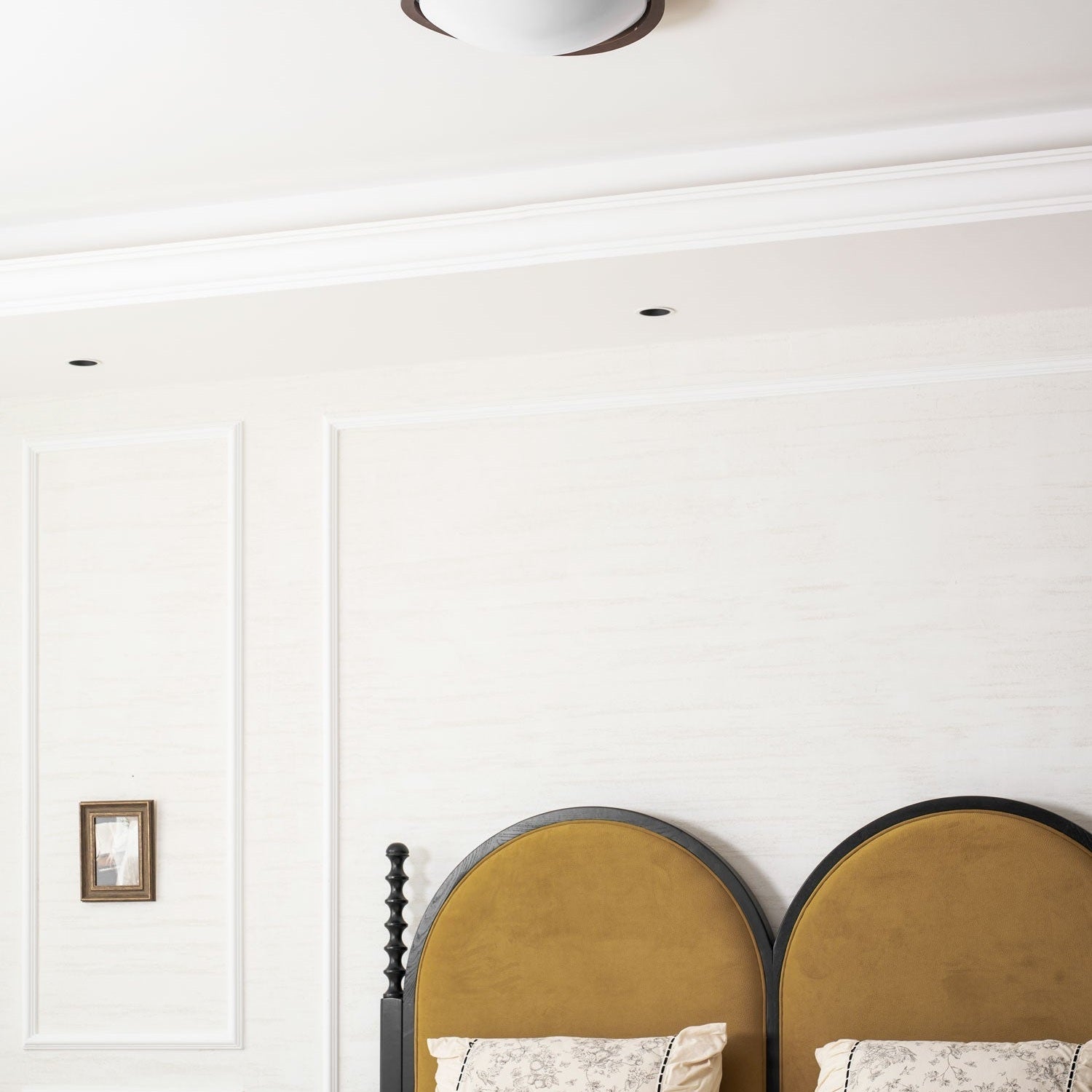 Curved Edge Walnut Ceiling Fixture Lighting Lobby