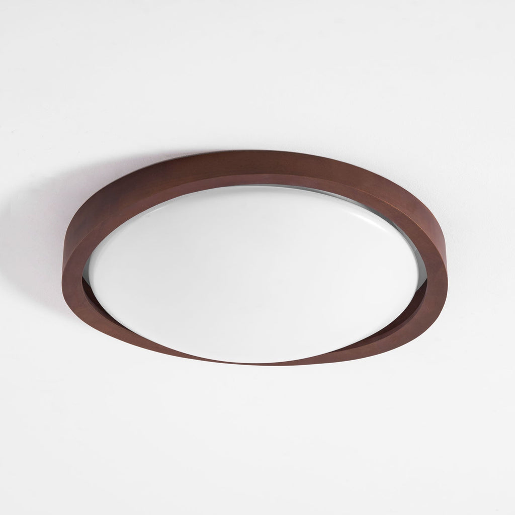Curved Edge Walnut Ceiling Fixture Lighting Lobby