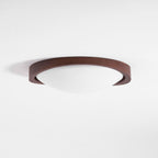Curved Edge Walnut Ceiling Fixture Lighting Lobby
