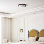 Curved Edge Walnut Ceiling Fixture Lighting Lobby