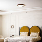Curved Edge Walnut Ceiling Fixture Lighting Lobby