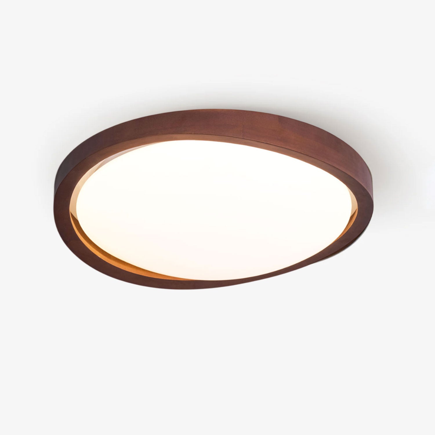 Curved Edge Walnut Ceiling Fixture Lighting Lobby