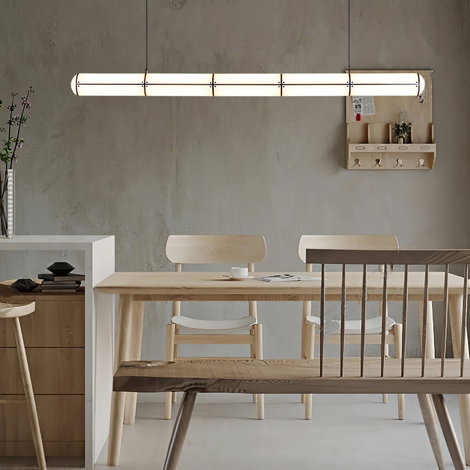 Cylindrical Ceiling Suspension Lamp Lighting Lobby