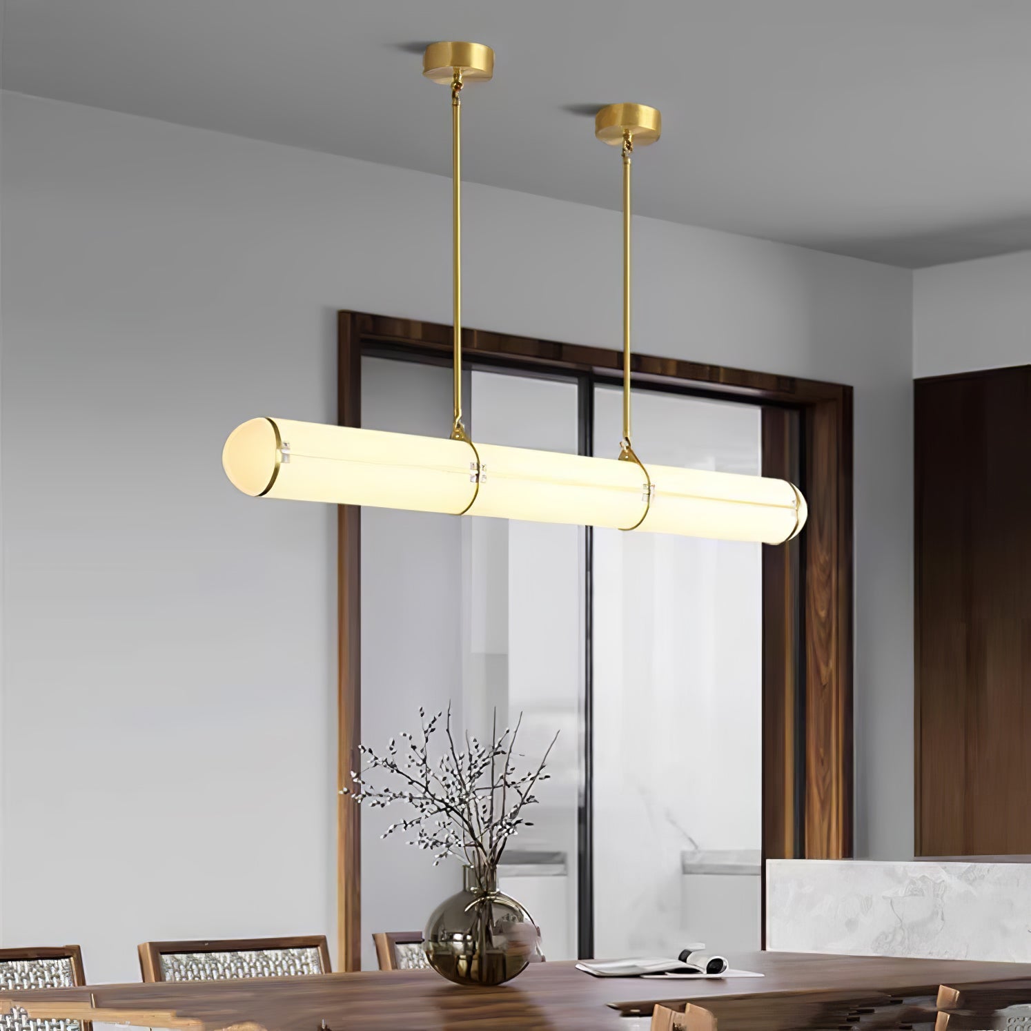 Cylindrical Ceiling Suspension Lamp Lighting Lobby