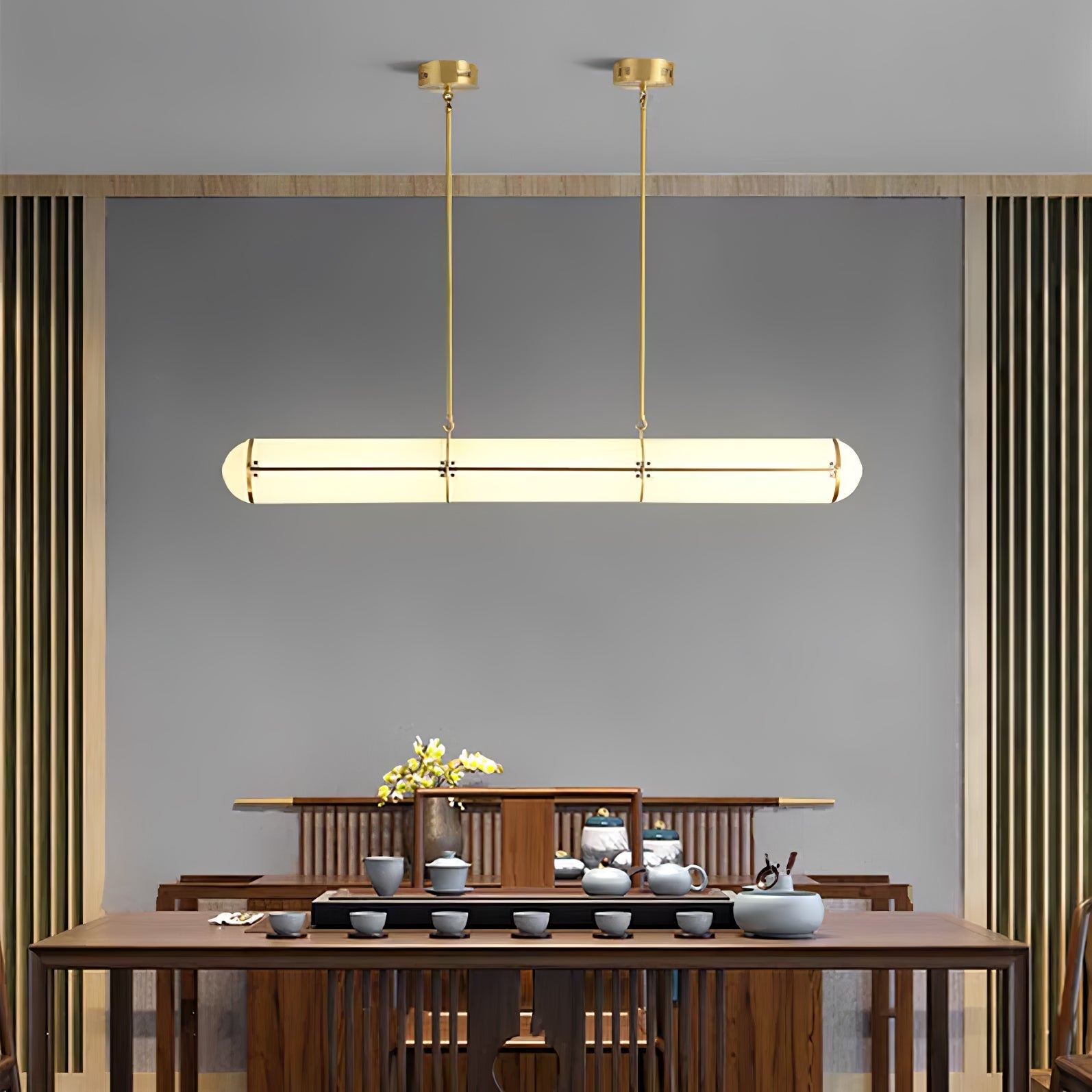 Cylindrical Ceiling Suspension Lamp Lighting Lobby