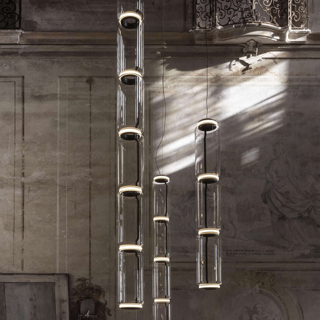 Cylindrical LED Ceiling Suspension Light Lighting Lobby