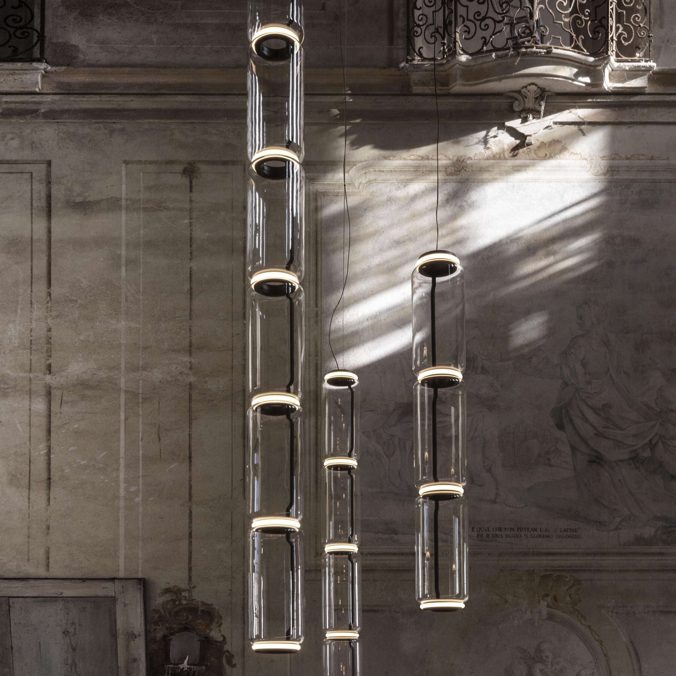 Cylindrical LED Ceiling Suspension Light Lighting Lobby